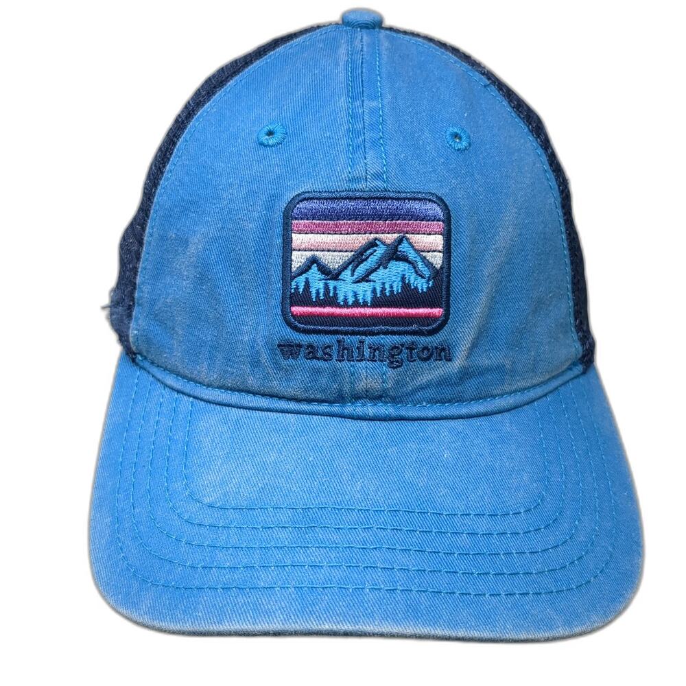 Home Free Baseball Cap Blue One Size Washington Mountain Mesh Slideback Hat